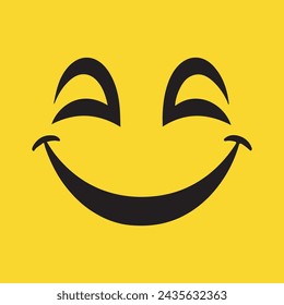 Best cartoon character facial expressions, on yellow background.