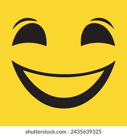 Best cartoon character facial expressions, on yellow background.