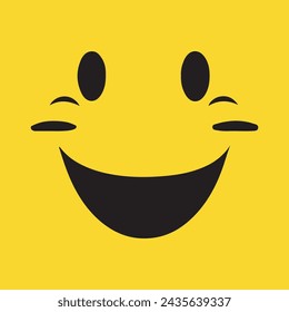 Best cartoon character facial expressions, on yellow background.