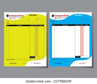 best cash memo or bill design ready to print 