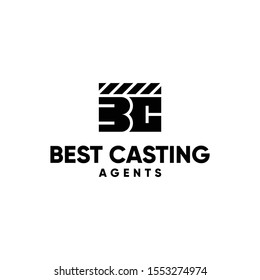 the best casting agent logo design vector with a geometric style