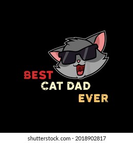 best cat dad ever cats pet master funny poly design vector illustration for use in design and print poster canvas