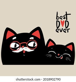 best cat dad ever cropped design vector illustration for use in design and print poster canvas