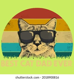 best cat dad ever funny cat dad father vint design vector illustration for use in design and print poster canvas