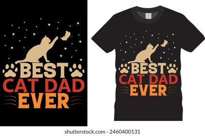 Mejor papá gato nunca. tipografía de Vector gatito gráfico listo colorido T-shirt Design.T-shirts utilizado para la moda, impresión, póster, Anuncio, regalo, utilizado para la etiqueta.