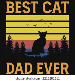 Best cat dad ever tshirt design