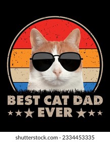 Best cat dad ever t-shirt design