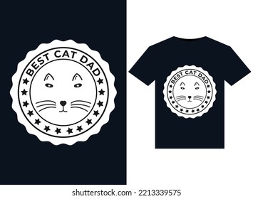 Best Cat Dad illustrations for print-ready T-Shirts design