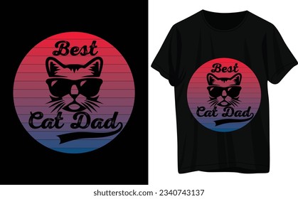 Best Cat Dad. T-shirt Design