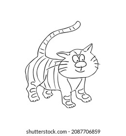 best cat kawaii cute and very good free-vector cat-for-coloring-book-