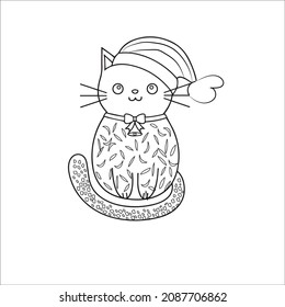best cat kawaii cute and very good free-vector cat-for-coloring-book-