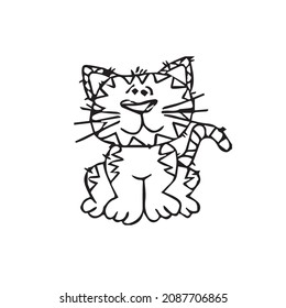 best cat kawaii cute and very good free-vector cat-for-coloring-book-