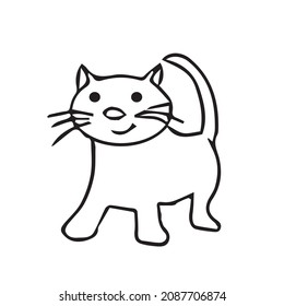 best cat kawaii cute and very good free-vector cat-for-coloring-book-