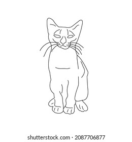 best cat kawaii cute and very good free-vector cat-for-coloring-book-