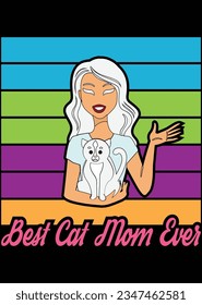 
Best Cat Mom Ever eps cut file for cutting machine