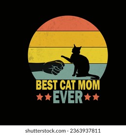 best cat mom ever illustrations with patches for t-shirts and other uses