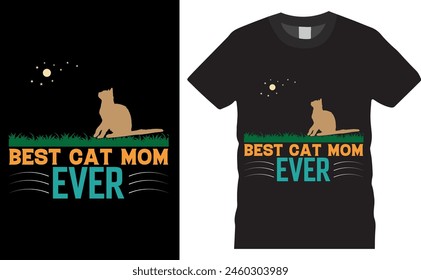 La mejor madre del gato nunca. tipografía de Vector del gatito gráfico listo colorido T-shirt Design.T-shirts utilizado para la moda, impresión, póster, Anuncio, regalo, utilizado para la etiqueta engomada.