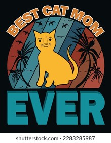 best cat mom ever is logo and any graphical used