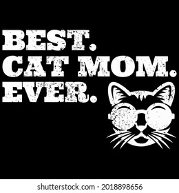 best cat mom ever mommy kitten jersey long design vector illustration for use in design and print poster canvas