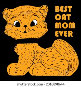 best cat mom ever mother s day plus size art design vector illustration for use in design and print poster canvas