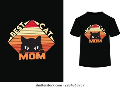 Best cat mom typography t shirt design.