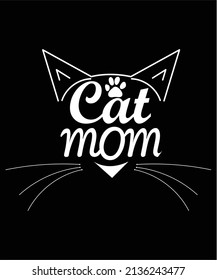 Best Cat Mom Typography T-shirt Design