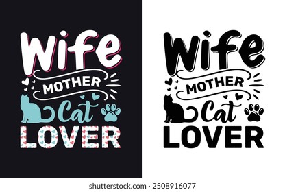 Best Cat Mom Typography T-Shirt Design. for women funny Mother's Day Gift. Vector Illustration, Colorful Graphic. Cat Mom-Mother's Day Typography 
