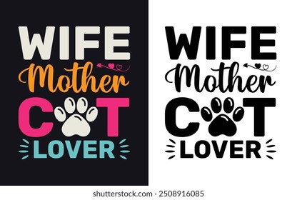 Best Cat Mom Typography T-Shirt Design. for women funny Mother's Day Gift. Vector Illustration, Colorful Graphic. Cat Mom-Mother's Day Typography 
