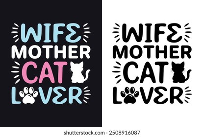 Best Cat Mom Typography T-Shirt Design. for women funny Mother's Day Gift. Vector Illustration, Colorful Graphic. Cat Mom-Mother's Day Typography 
