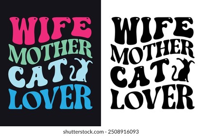 Best Cat Mom Typography T-Shirt Design. for women funny Mother's Day Gift. Vector Illustration, Colorful Graphic. Cat Mom-Mother's Day Typography 
