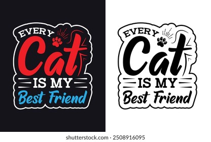 Best Cat Mom Typography T-Shirt Design. for women funny Mother's Day Gift. Vector Illustration, Colorful Graphic. Cat Mom-Mother's Day Typography 
