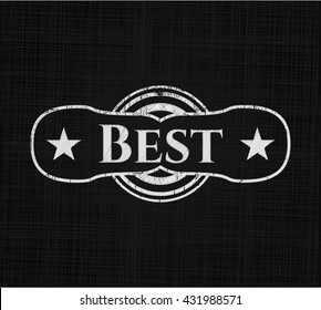 Best chalk emblem, retro style, chalk or chalkboard texture