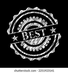 Best chalk emblem written on a blackboard. Vector Illustration. Detailed. 