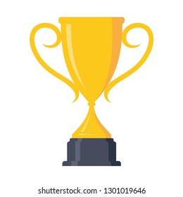 Best champion cup winner trophy award and victory design element. Flat icon vector trophy. Vector illustration EPS.8 EPS.10