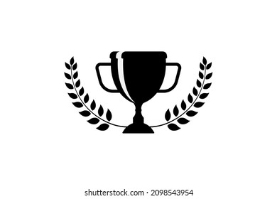 Best champions cup trophy vector design. Champion cup winner trophy award with laurel wreath