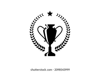 Mejor diseño vectorial de copa de campeones. Premio al trofeo ganador de la copa de campeón con corona laurel