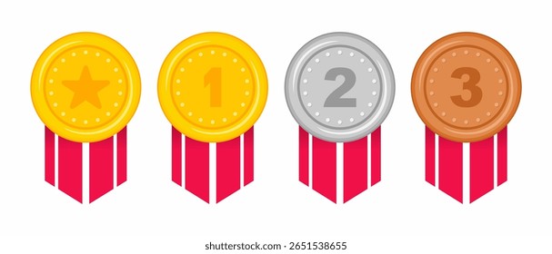 Best championship medal vector design. Champion winner award trophy on white background.