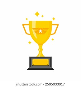 Best championship trophy vector design. Champion winner award trophy on white background.