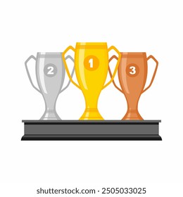 Best championship trophy vector design. Champion winner award trophy on white background.