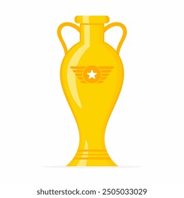 Best championship trophy vector design. Champion winner award trophy on white background.