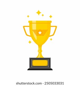 Best championship trophy vector design. Champion winner award trophy on white background.