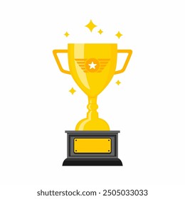 Best championship trophy vector design. Champion winner award trophy on white background.