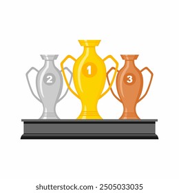 Best championship trophy vector design. Champion winner award trophy on white background.