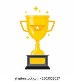 Best championship trophy vector design. Champion winner award trophy on white background.