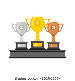 Best championship trophy vector design. Champion winner award trophy on white background.