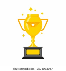 Best championship trophy vector design. Champion winner award trophy on white background.