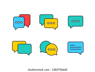 Best chat speech bubble set. Template of message bubbles chat boxes icons. Chat, bubble, speech, message. Vector illustration