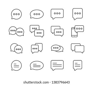 Best chat speech bubble set. Template of message bubbles chat boxes icons. Chat, bubble, speech, message. Vector illustration