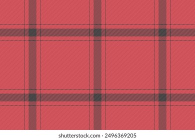 Best check background tartan, tablecloth seamless textile fabric. Window plaid pattern texture vector in red and grey colors palette.