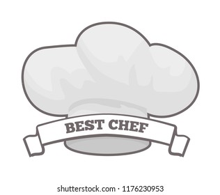 Best chef cooking hat icon vector. Award for professional person cooking tasty food and dishes. Headwear part of kitcheners uniform, cap and ribbon